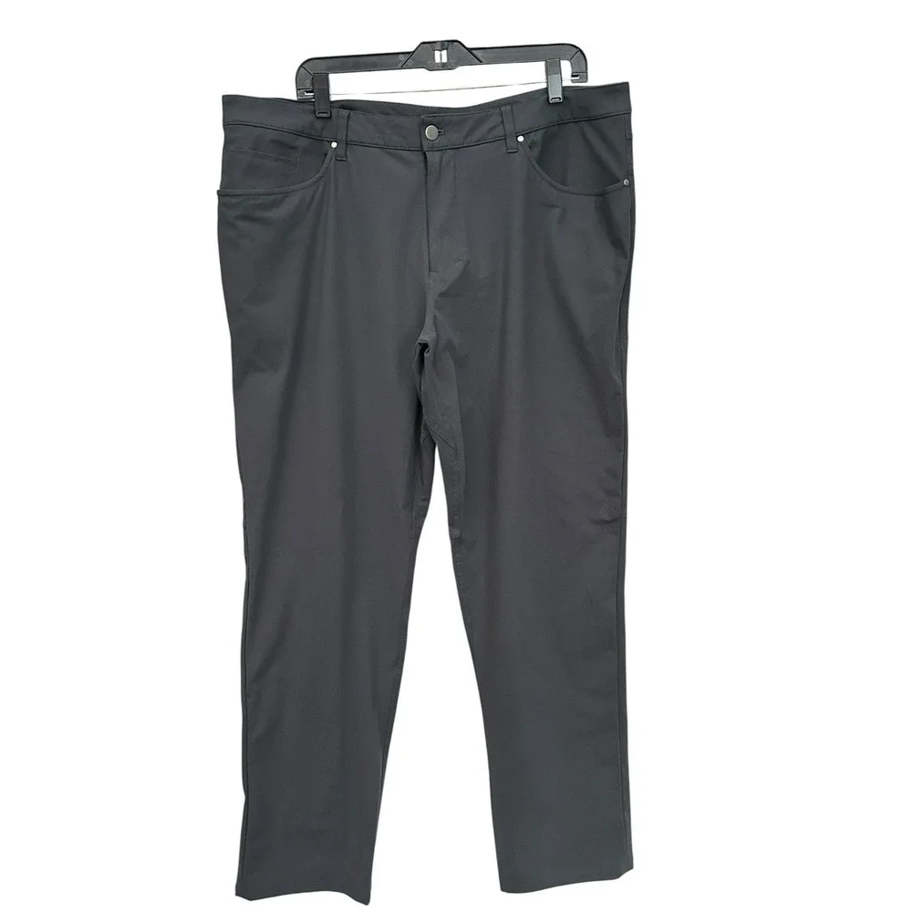 Lululemon ABC Classic Fit Sz 40x31 Warpstreme Men's 5 Pocket Pants Black #AAA6-9